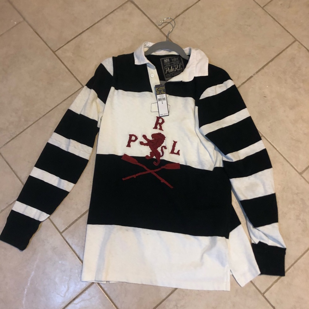 POLO RALPH LAUREN STRIPED MENS LONG SLEEVE RUGBY